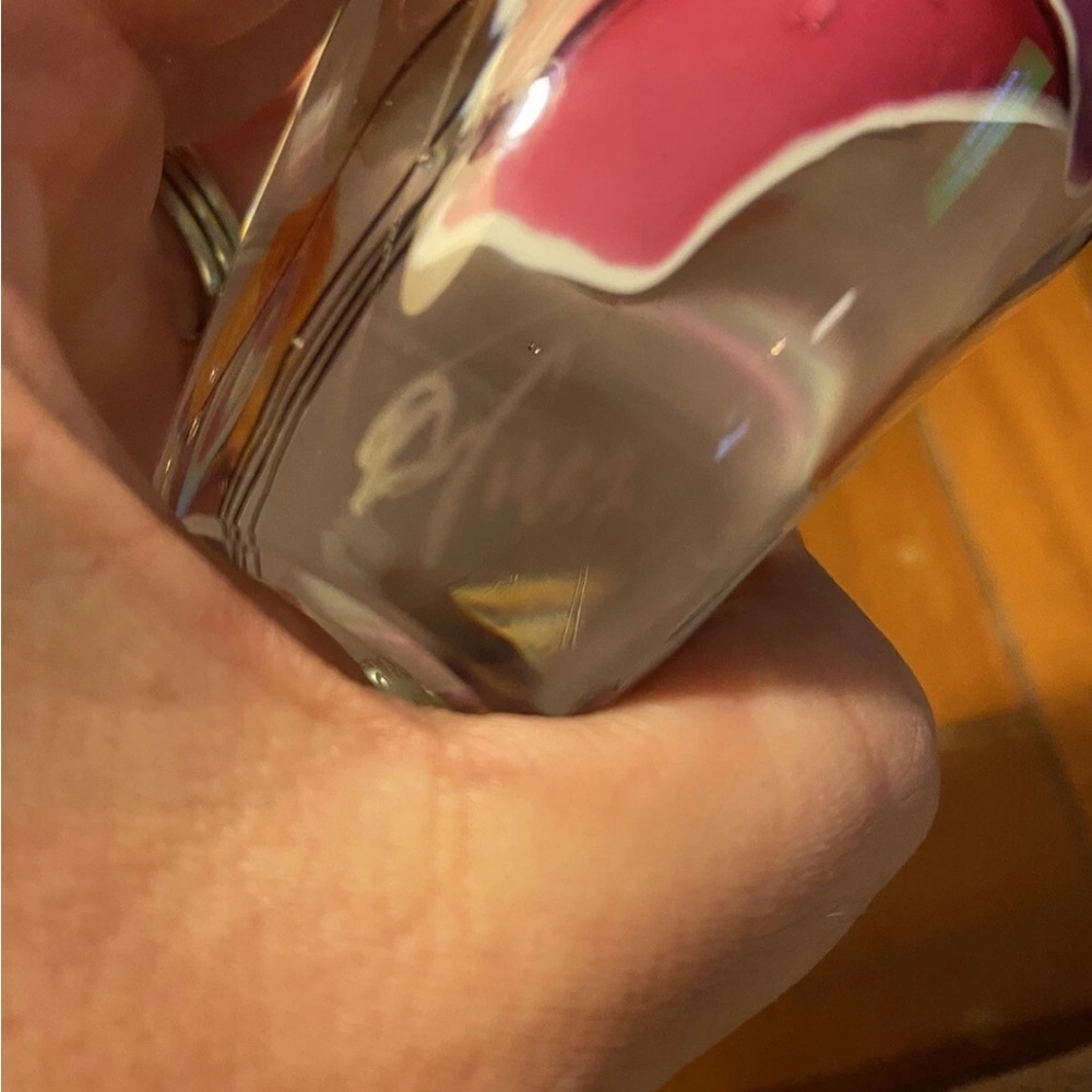 Eric Brakken Glasshouse Studio Signed Art Glass Paperweight Pink & White Ribbon - Picture 9 of 11
